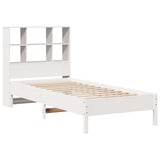 Bookcase Bed without Mattress White 90x190 cm Single Solid Wood Pine 3322892