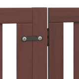 Dog Gate with Door Foldable 12 Panels Brown 960 cm Poplar Wood 3155696
