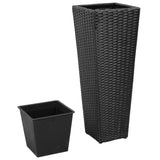 Garden Raised Beds 3 pcs Poly Rattan Black 40534