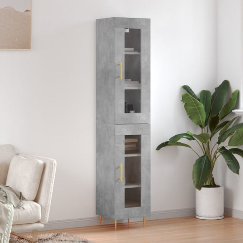 Highboard Concrete Grey 34.5x34x180 cm Engineered Wood 3199421