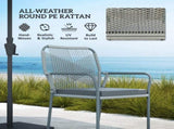 Five-Piece PE Rattan Garden Dining Set with Cushions & Stackable Chairs - Light Grey T3398P377534