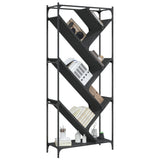Bookcase Black 79x30x180 cm Engineered Wood and Metal 845431