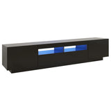 TV Cabinet with LED Lights Black 200x35x40 cm 3081907