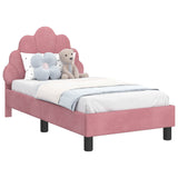 Toddler Bed Frame with Headboard Pink 70 x 140 cm Velvet 42011137