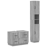 2 Piece Bathroom Cabinet Set HOORN Grey Sonoma Engineered Wood 3417555
