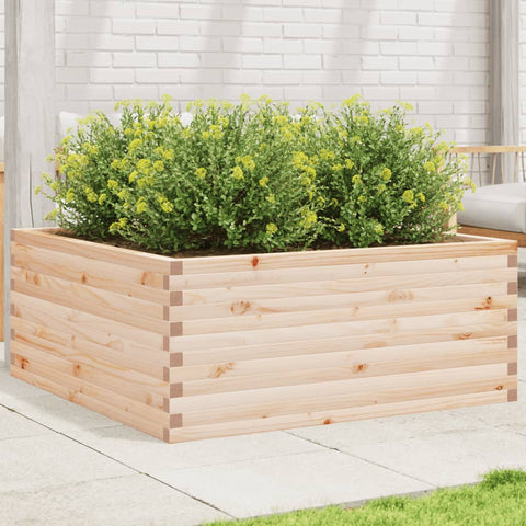 ZNTS Garden Planter 110x110x46 cm Solid Wood Pine 3282434