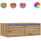 TV Cabinet with LED Lights Artisan Oak 75x35.5x25 cm 860237
