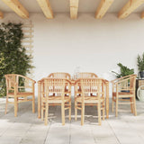 ZNTS 7 Piece Garden Dining Set Solid Wood Teak 3155768