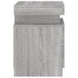 ZNTS Bedside Cabinets with LED Lights 2 pcs Grey Sonoma 35x39x55 cm 836760