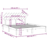 Bed Frame without Mattress White 180x200 cm Super King Solid Wood 3104884