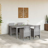 Garden Dining Set 5 pcs Light Grey Polt rattan 3378707