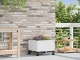 Garden Planter with Wheels White 40 x 40 x 48 cm PP 3422913