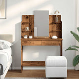 Dressing Table with Mirror Old Wood 96x39x142 cm 857011