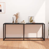 Console Table Black Marble 180x35x75.5cm Tempered Glass 331685