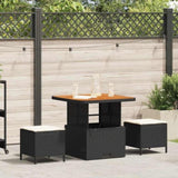 Garden Dining Set Black Poly Rattan 42007912