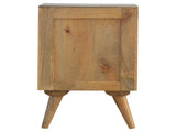 Solid Wood Wall Mounted Rounded Bedside, 1 Drawer, Light Brown B2743P402969