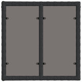 Garden Table Black 55 x 55 x 37 cm PE Rattan and Glass 42035133