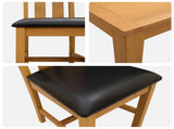 Dining Set 5 pcs Black Solid Oak Wood 3430337
