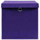 Storage Boxes with Covers 10 pcs 28x28x28 cm Purple 325214