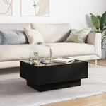 ZNTS Coffee Table with LED Black 70x50x30 cm Engineered Wood 847512