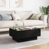 ZNTS Coffee Table with LED Black 70x50x30 cm Engineered Wood 847512