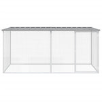 Chicken Cage with Roof Light Grey 203x98x90 cm Galvanised Steel 3189054