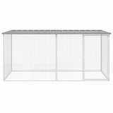 Chicken Cage with Roof Light Grey 203x98x90 cm Galvanised Steel 3189054