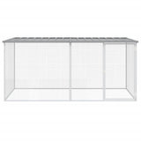Chicken Cage with Roof Light Grey 203x98x90 cm Galvanised Steel 3189054