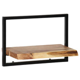 246014 Wall Shelf Set 5 Pieces Solid Acacia Wood and Steel