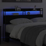 Headboard with Shelf Black oak 160 cm Engineered wood 859705