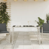 Garden Table with Glass Top Light Grey 115x54x74 cm Poly Rattan 365079