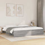 Bed Frame Grey sonoma Engineered wood, Plywood slats Double 3295630