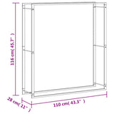 Firewood Rack 110x28x116 cm Stainless Steel 357865