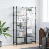 Bookshelf Grey Sonoma 100x32x170 cm Engineered Wood and Iron 832791