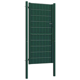 Fence Gate PVC and Steel 100x124 cm Green 145229