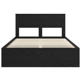 Bed Frame with Headboard Black 160 x 200 cm Solid Pine Wood 3409736
