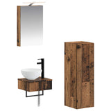 Bathroom Cabinet Set 4 pcs Old Wood 40 x 10.5 x 60.5 cm 3407365