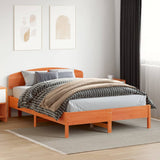 Headboard Wax Brown 140 cm Solid Wood Pine 842505