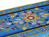 Sideboard with Drawers Solid Mango Wood Turquoise Hand Painted 244840
