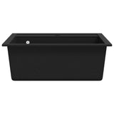 ZNTS Granite Kitchen Sink Single Basin Black 142954