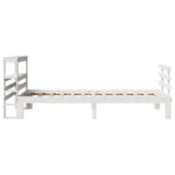 Bed Frame with Headboard without Mattress White 75x190 cm Small Single 3306097