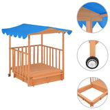 Kids Playhouse with Sandbox Fir Wood Blue UV50 91795