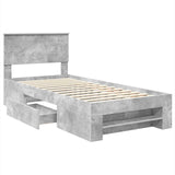 Bed Frame Concrete Grey 90 x 200 cm Engineered Wood 3408805