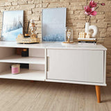 TV Cabinet MOLDE White 158x40x49 cm Solid Wood Pine 350535
