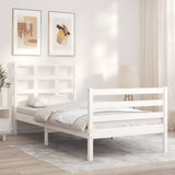 Bed Frame without Mattress White 100x200 cm Solid Wood 3193977