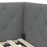Corner Bed Frame with Headboard Dark Grey 100 x 200 cm Fabric 42016504