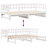 Daybed with Trundle and Drawers without Mattress White 90x190 cm Single 3302254