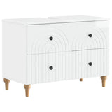 Bathroom Sink Cabinet ALKMAAR High Gloss White 82 x 41x 59 cm 896139