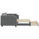 Daybed with Trundle&Drawers without Mattress Dark Grey 90x190 cm Single 3197710