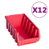 80 Piece Storage Bin Kit with Wall Panels Red and Black 150812
